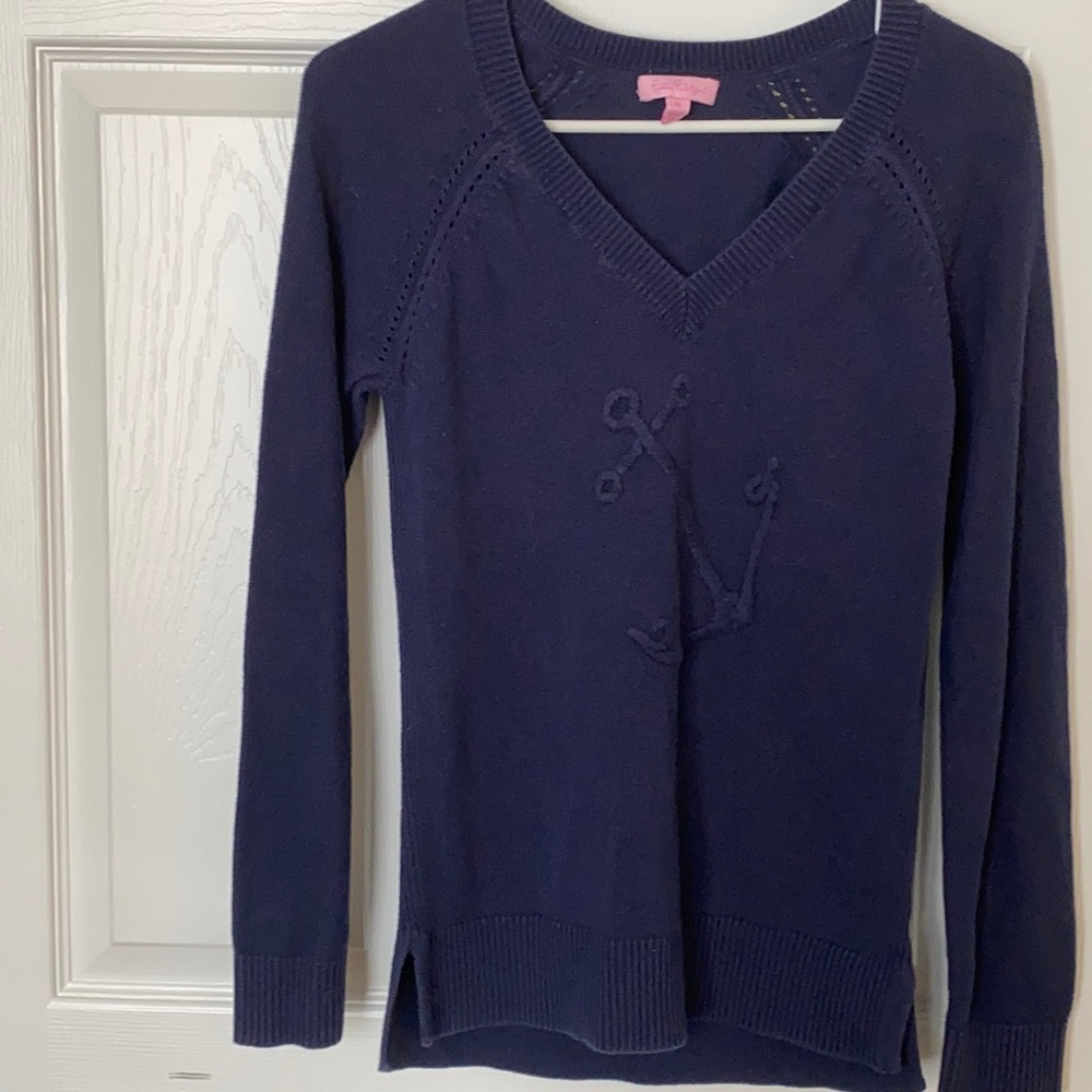 Navy blue Lilly Pulitzer anchor sweater